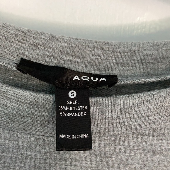 Aqua Open Elbow Ruffled Sweatshirt size S - Picture 3 of 5